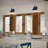 Navy Blue Farmhouse Outdoor Barn Light with Clear Glass Shade