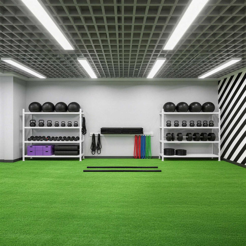 Revêtement de sol en gazon synthétique Yescom Sports Workout Outdoor Gym pour l'entraînement CrossFit, avec traîneau et équipement de traction/poussée, 19,8 m x 1,5 m (30,2 m²), hauteur 1 cm