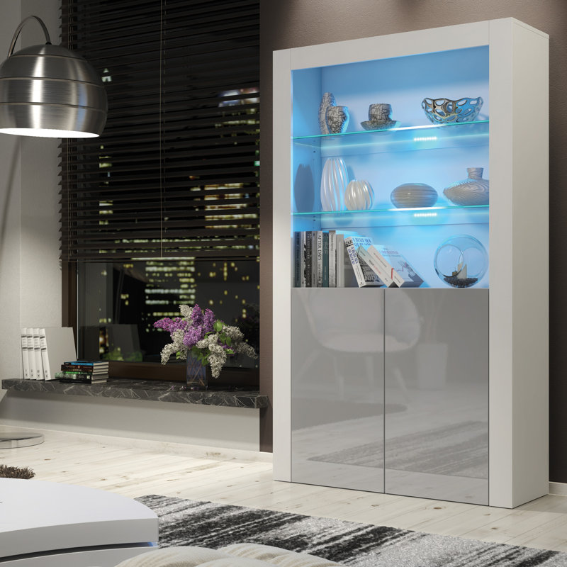 Aristil Display Cabinet, White/Grey