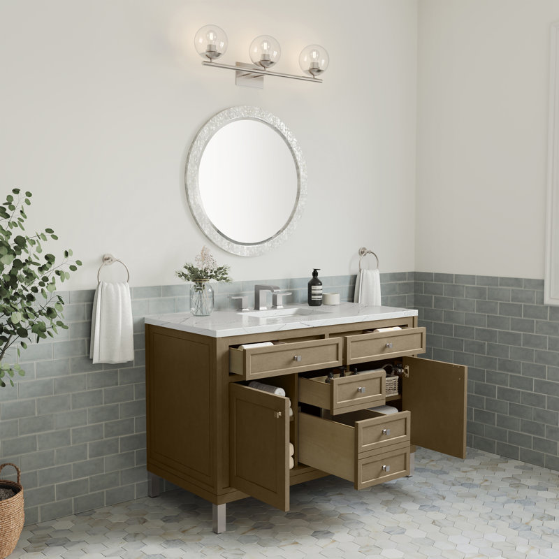 Chicago 48'' W Single Vanity, Walnut Whisper, Ethereal Noctis