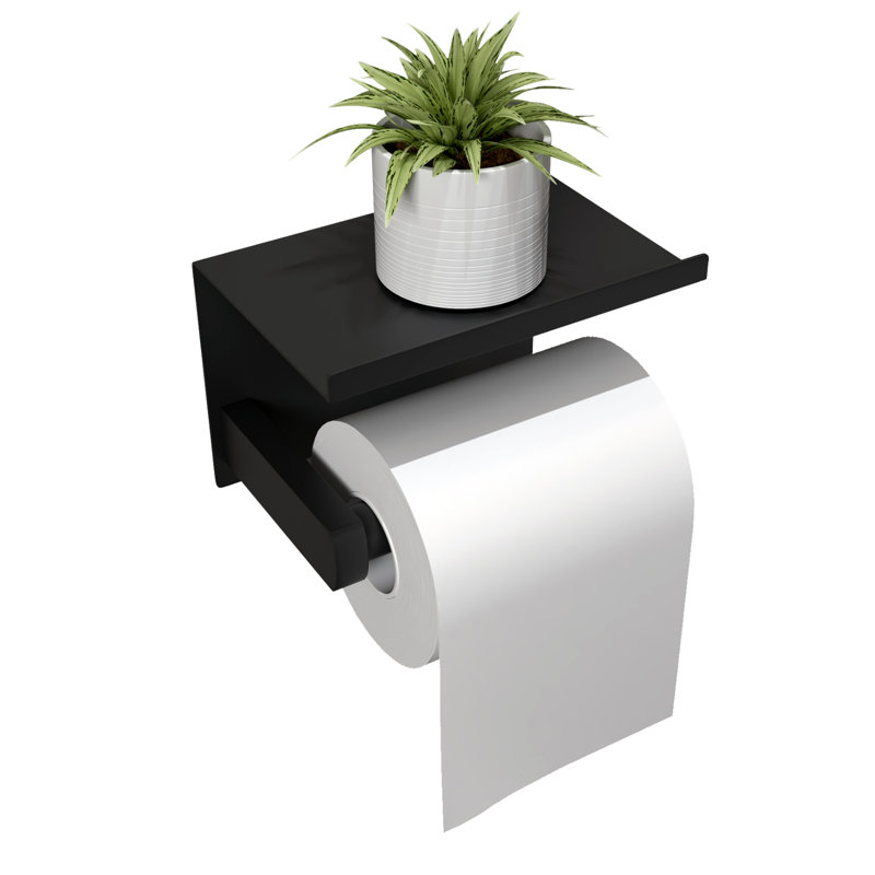 Wall Mounted Toilet Paper Holder, Matte Black