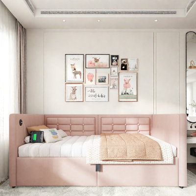 Upholstered Daybed With Hydraulic Storage And Usb & Type-c Charging by Mercer41
