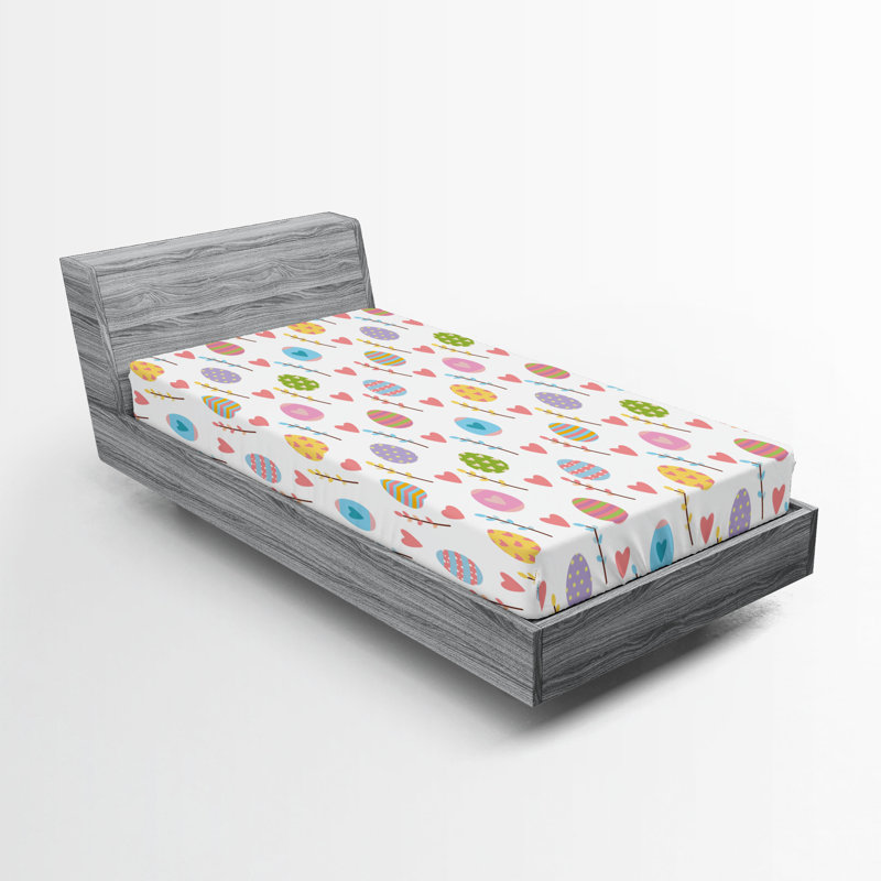 Multicolore Ambesonne, Drap-housse de taille simple