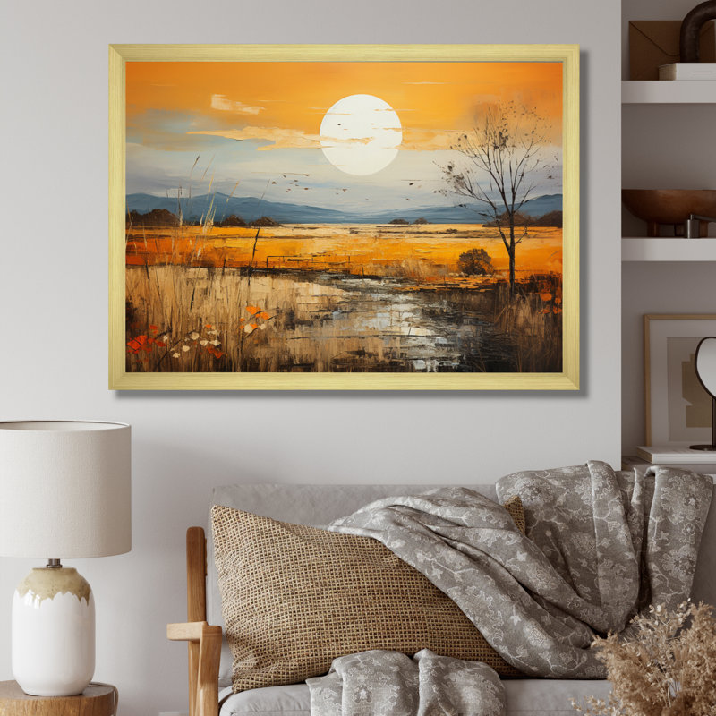 «Prairies Bliss Collage», impressions sur toile, Cadre doré à une seule photo, H 30 po x l 40 po x P 1,5 po