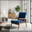 Fauteuil de style Mid-Century moderne de 25 po de largeur, bleu foncé-204854768