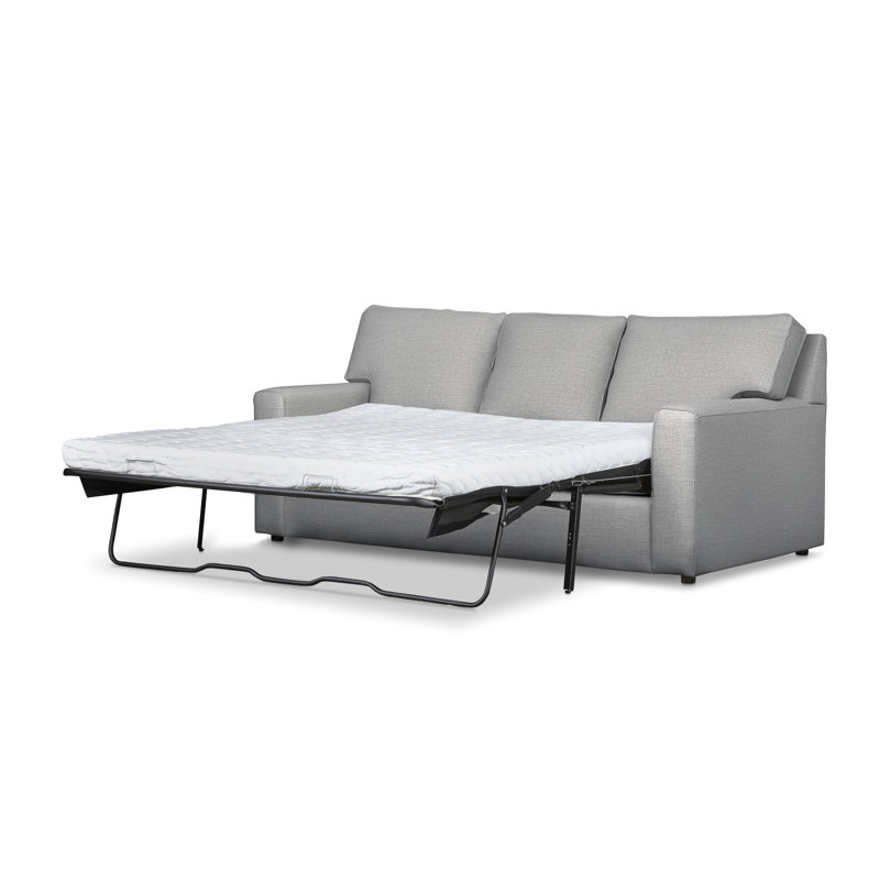 Yosef 82.5" Upholstered Sleeper Sofa, Drusky Ivory Sustain® Basketweave