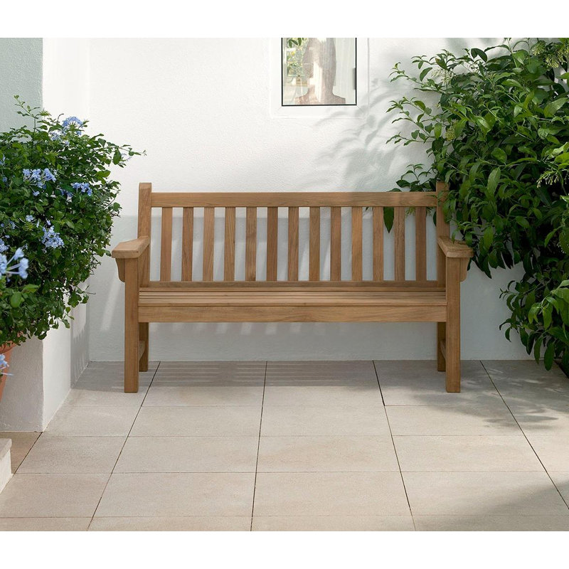 London Outdoor Teak Bench, 35" H x 63" W x 25" D