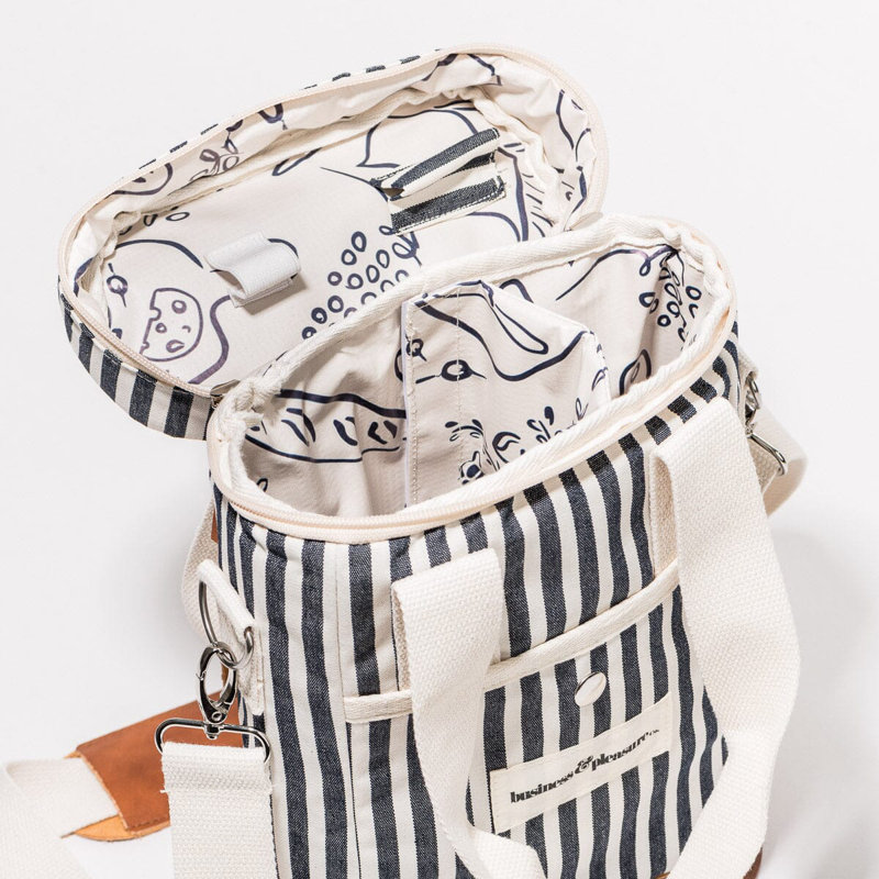 Le sac fourre-tout The Wine Cooler, Bleu marine/blanc