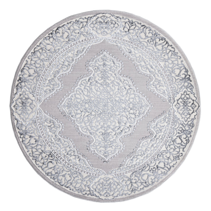 Beola Abstract Indoor / Outdoor Area Rug, Round 120cm