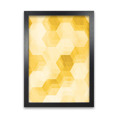 Yellow Hexagon Abstract A - Print