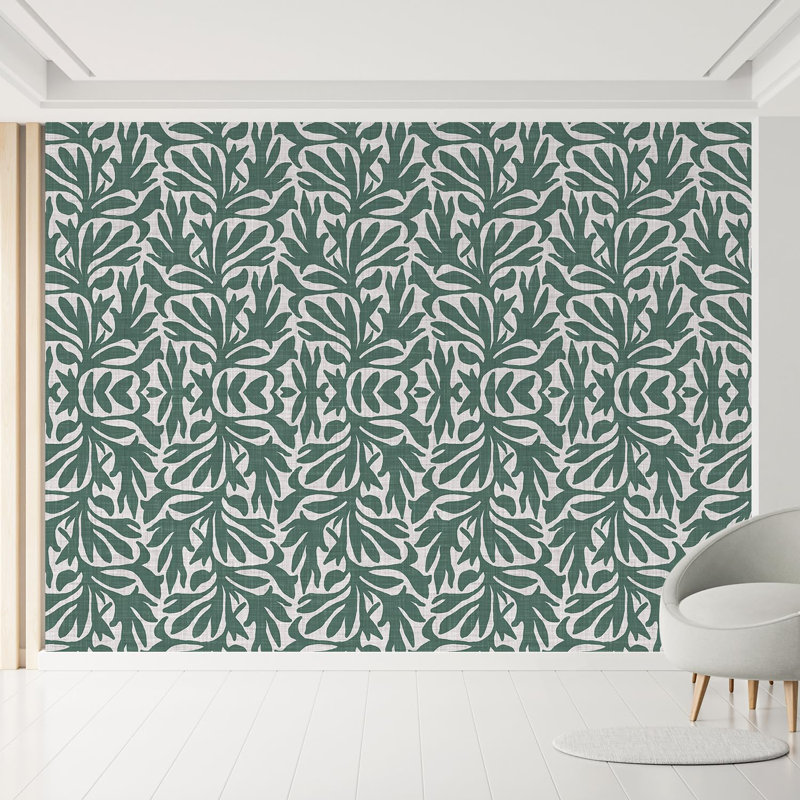 Tropical Leaf Green Foliage Pattern, 168" L x 108" W