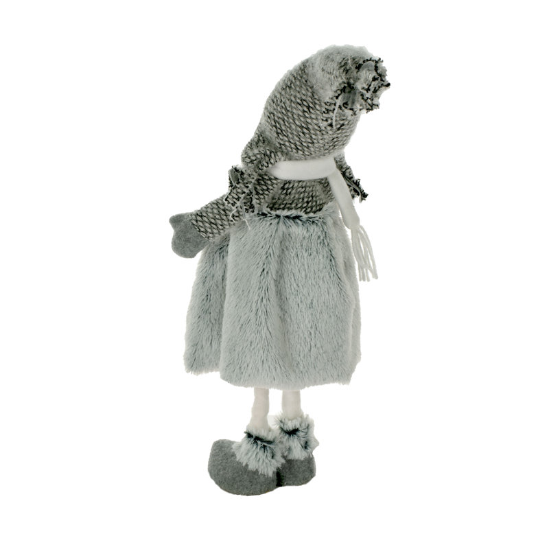 Figurine de poupée fille debout avec jupe à fourrure