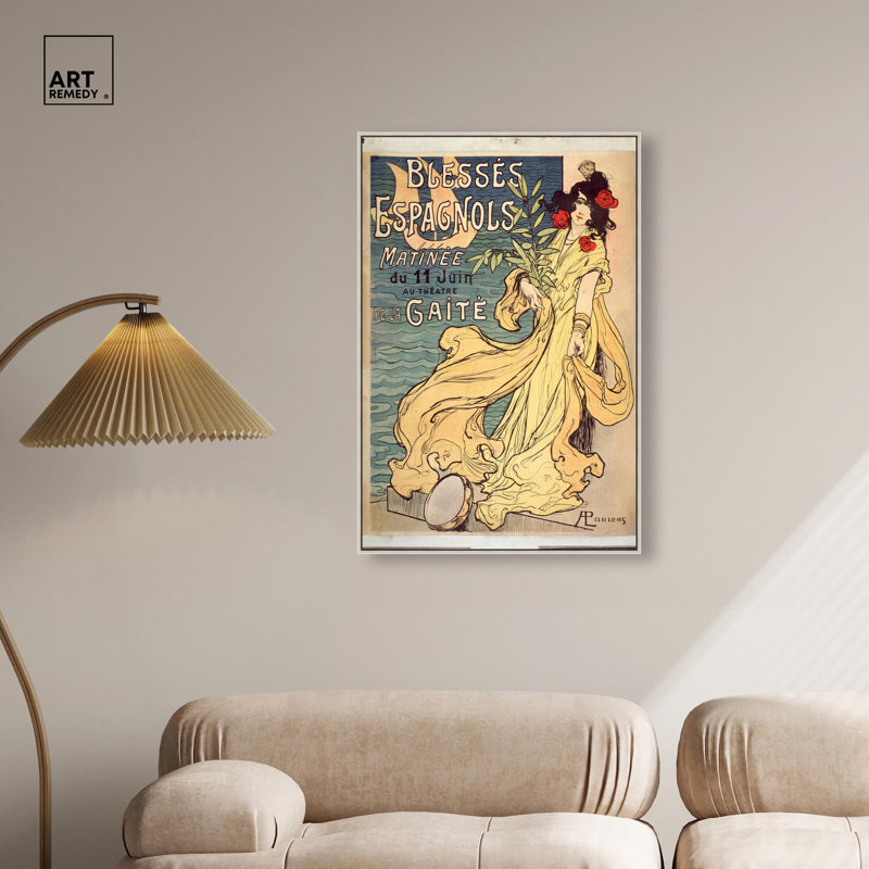 Affiche de collection d'art espagnol sur toile par Art Remedy, H 37 po x l 25 po, Cadre argenté