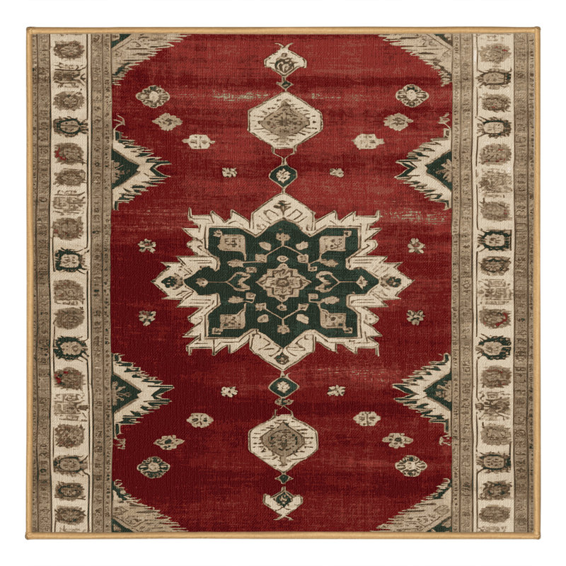Tapis brun lavable à la machine, Carré 4 pi
