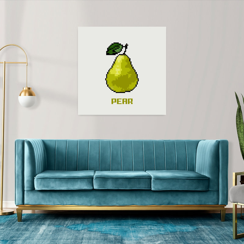Art mural contemporain vert poire verte, H 36 po x l 36 po