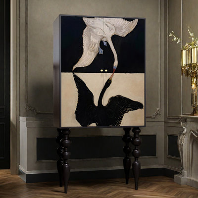 Roman column high leg practical accent cabinet
