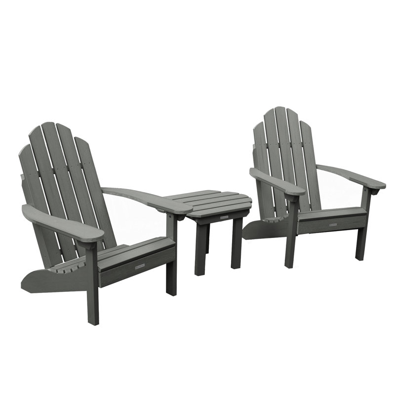 Chaise Adirondack en plastique avec table Anette, Teck côtier