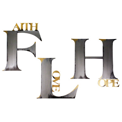 3 Piece Faith, Hope, Love Wall Décor Set