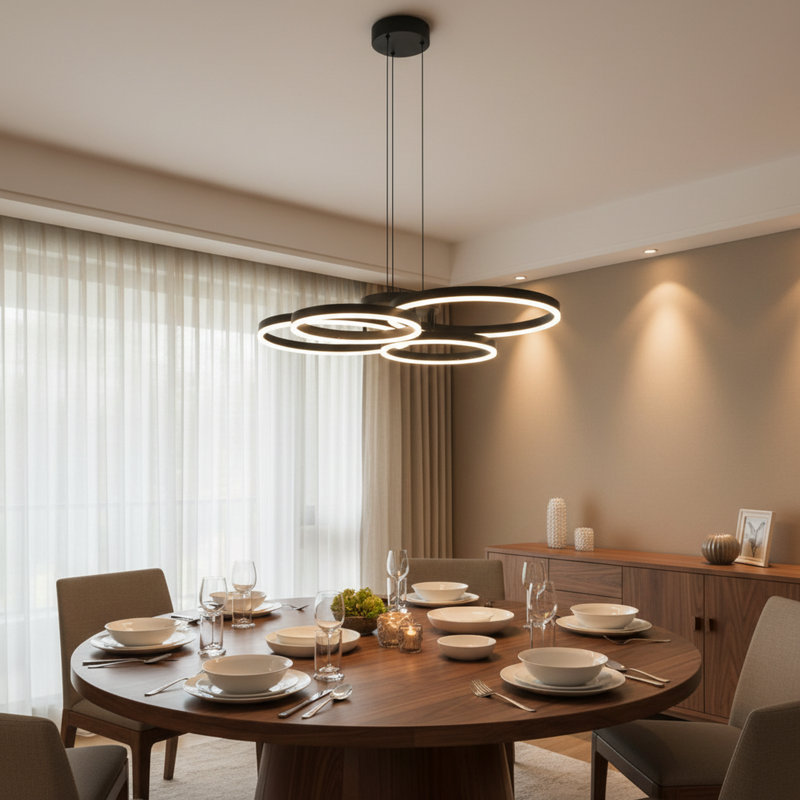 Luminaire suspendu moderne 32,3 "à DEL à intensité variable blanc chaud