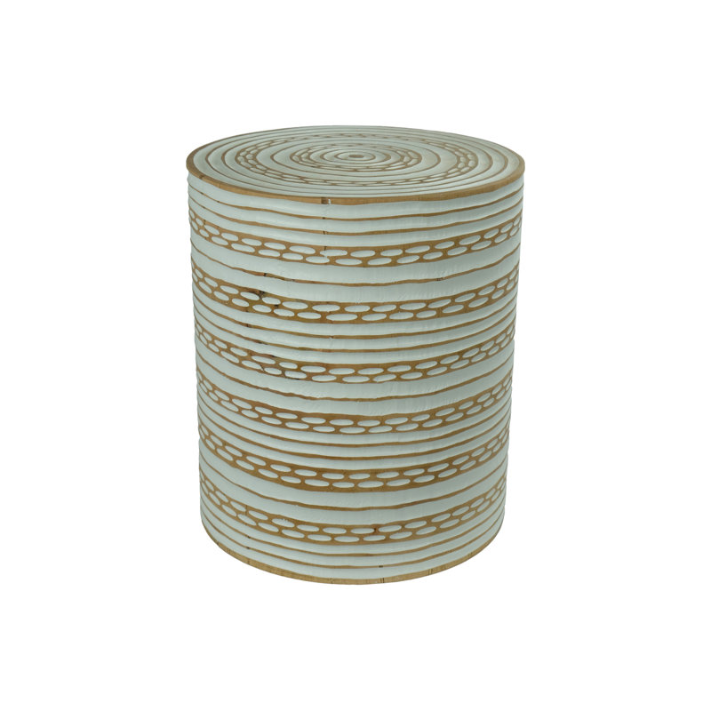 Mayne Solid Wood Accent Stool, White