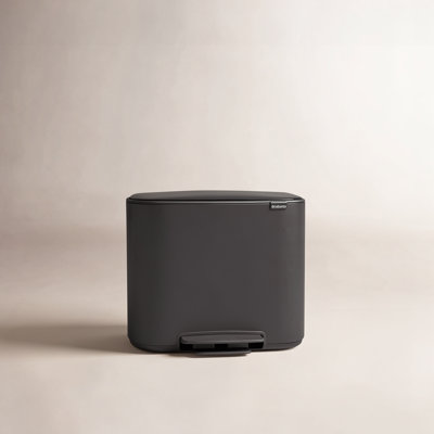 Brabantia Bo Step On Dual Compartment Recycling Trash Can 3 + 6 Gallon (9 Gallon Capacity)
