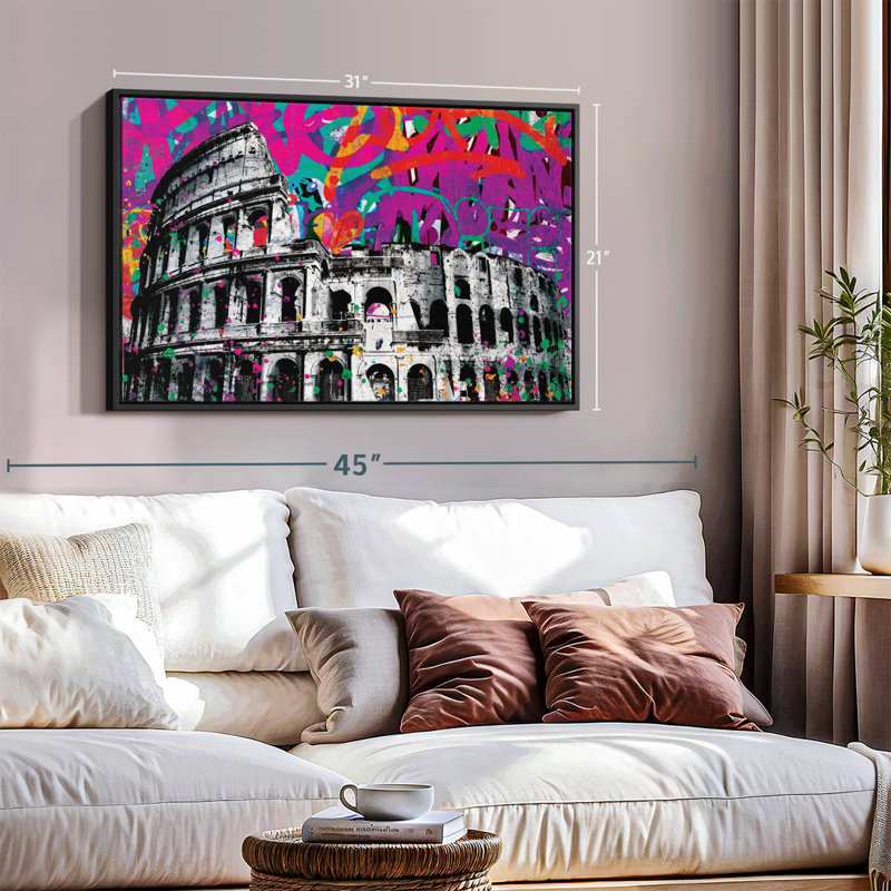 Grunge Colosseum Canvas Print, 21" H x 31" W