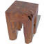 Tabouret brun classique en bois de teck massif