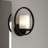 Renelso 1 Light Black Transitional Wall Sconce White Glass