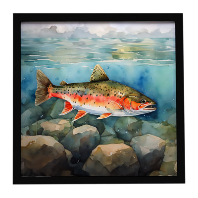 Brook Trout Framed Metal Print