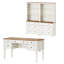 Ensemble de bureau 2 pièces, bureau de direction de 56 po et ensemble de 2 bibliothèques avec tiroirs-737812015
