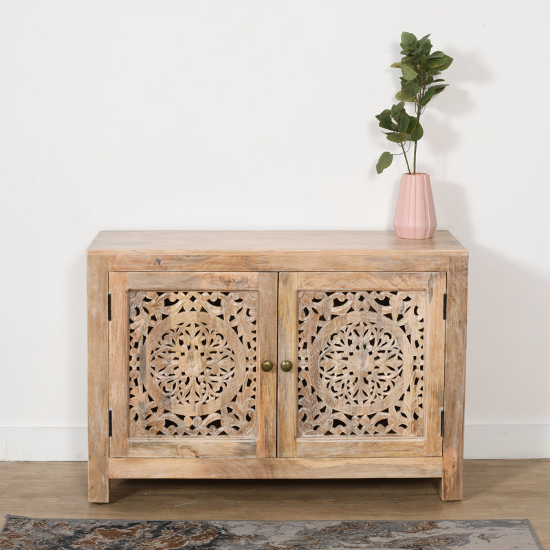 Armoire en bois massif Cedriana, Brun, Bronze Antique
