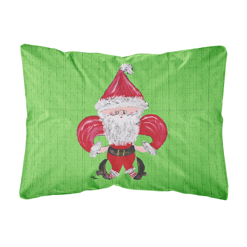 Coussin décoratif intérieur/extérieur père noël fleur de lis