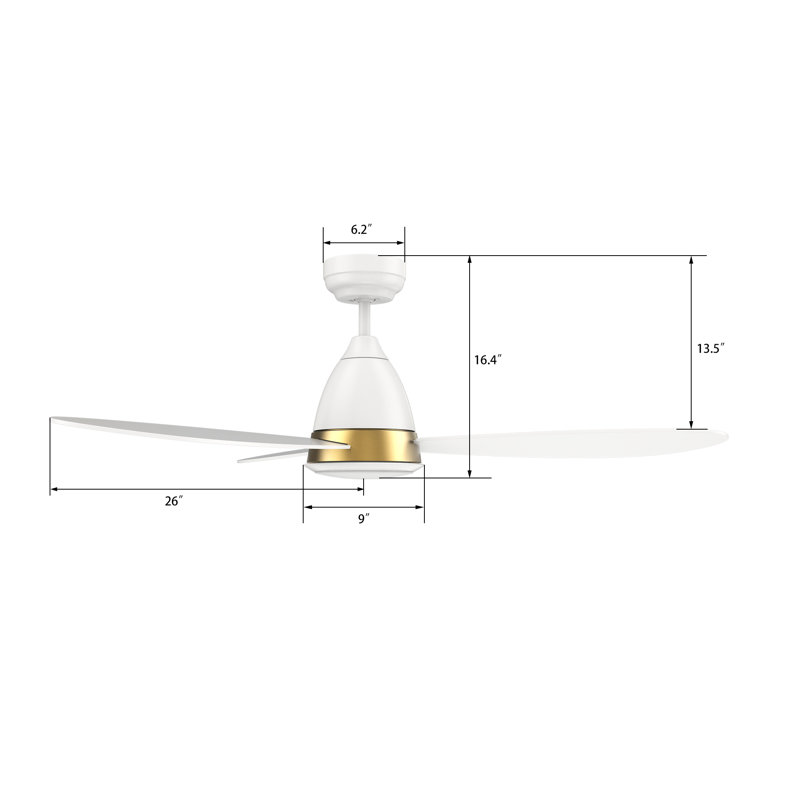 Fayette 52'' Smart Ceiling Fan With Remote, Light Kit IncludedWorks With Google Assistant And Amazon Alexa,Siri Shortcut.