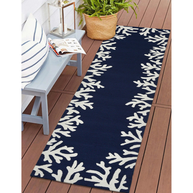 Tapis touffeté à la main à motif floral Bellavia, Tapis de couloir 2 pi x 8 pi