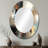 Orange And Blue Abstract Mixed Colors IV - Large Oval Wall Mirror On Metal-885922793