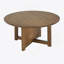 Table basse 32 po en rotin, table basse ronde en bois tissé de rotin