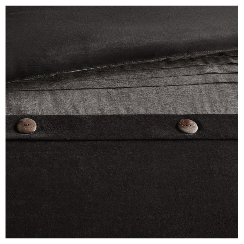 Ensemble d'édredon 7 pièces en faux suède, Gris, Édredon de très grande taille et 6 pièces suppl