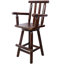Tabouret de bar rustique, chaise en bois avec accoudoirs pour salle à manger, restaurant, pub-413285664