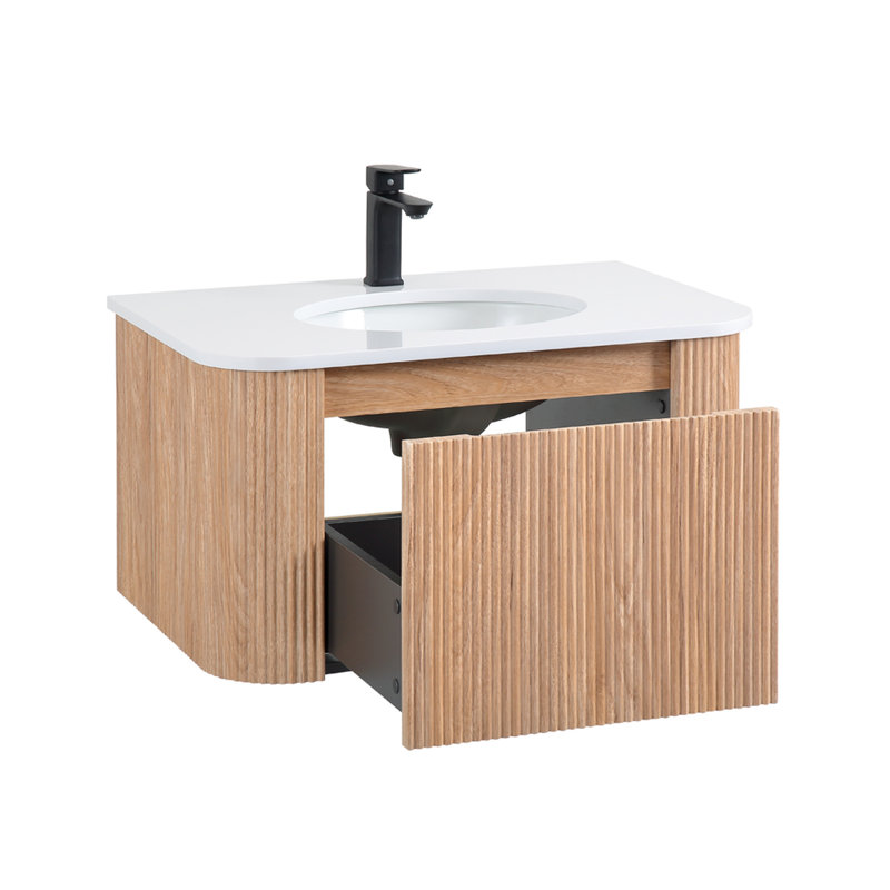 Meuble-lavabo mural moderne incurvé Modern, 29"