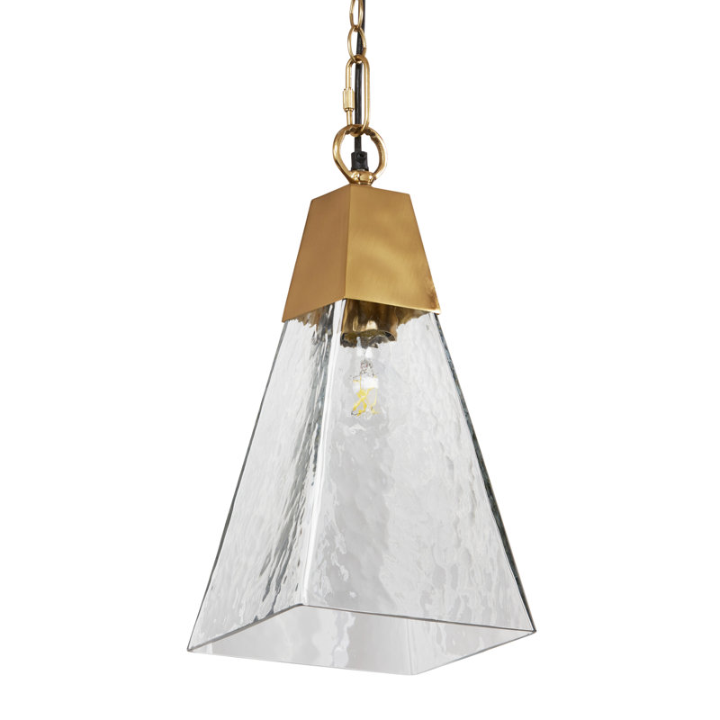 Luminaire suspendu en verre texturé 1 lumière l 8 po Marquarious