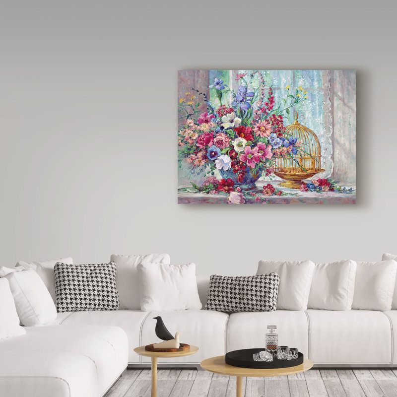 «Victorian Blossoms» par Barbara Mock, reproduction sur toile, H 14 po x l 19 po x P 2 po