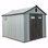 Remise de rangement extérieure en résine 8X10FT, remise en plastique imperméable avec porte verrouillable, fenêtres et évents, remise extérieure pour outils
