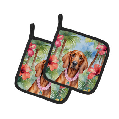 Caroline's Treasures Luau Party Floral Polyester Potholder Set