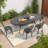 7-Piece Oval Table Outdoor Cast Aluminum Dining Set,Compact Size Chair (Seat Width:15.35")Ideal for Garden Patios-1333085005