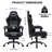 Inbox Zero Adjustable Reclining Ergonomic Faux Leather PC & Racing Game Chair with Bluetooth Speakers and Vibration Lumbar Pillow-2085170383
