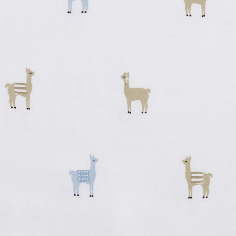 Ensemble de draps en coton percale Poppy & Fritz, Ensemble de draps pour taille de lit double et deu, Bleu lamas