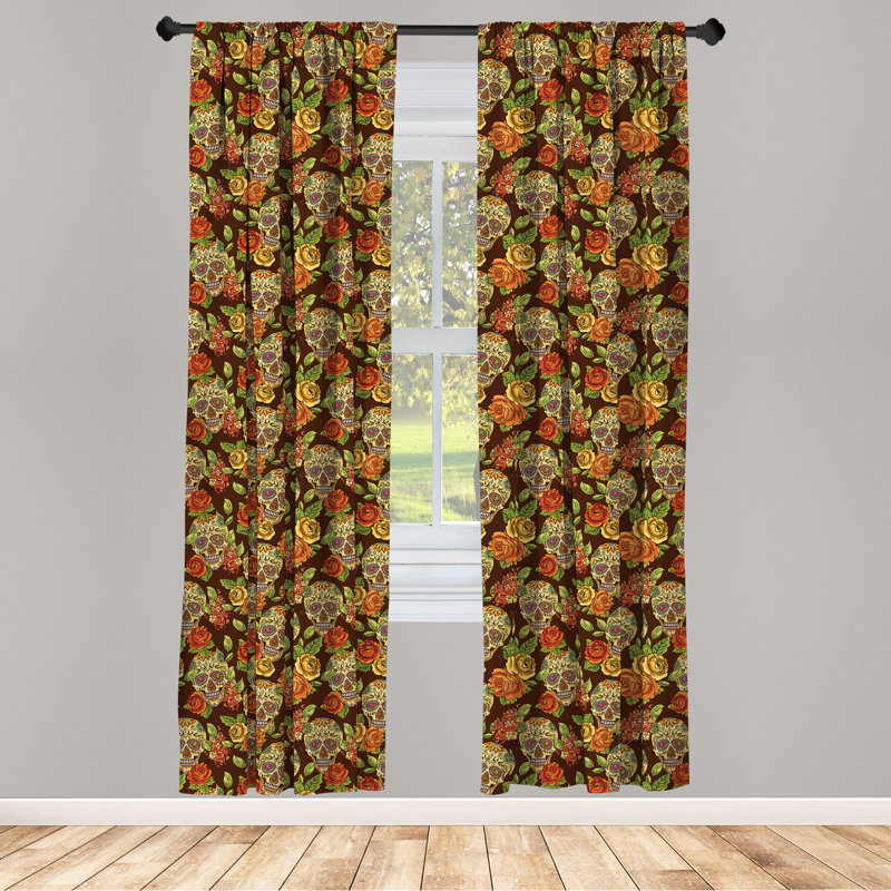Ambesonne Semi-Sheer Rod Pocket Curtain Panels, 28" x 95"