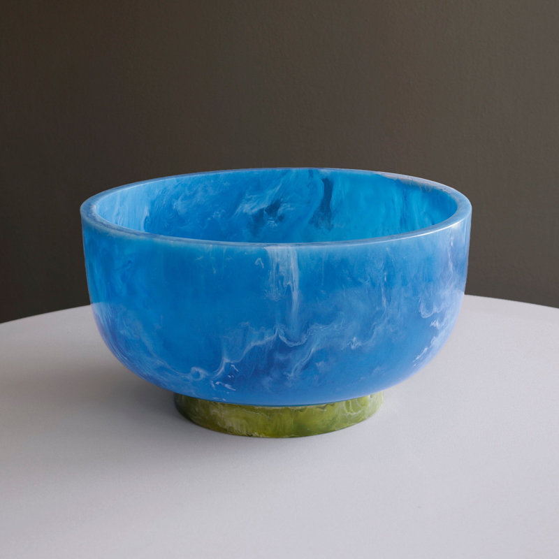 Resin Serving Bowl, Blue/Green
