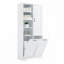 Armoire de rangement de salle de bain avec portes et tiroirs, panier à linge inclinable, plusieurs espaces de rangement-490650209