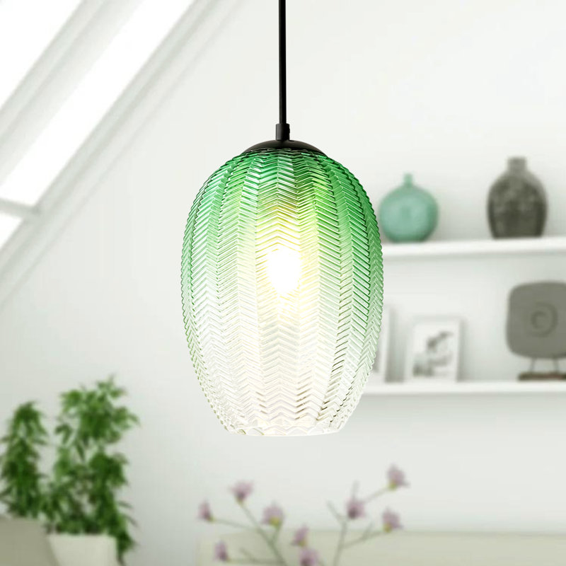 Luminaire suspendu à 1 lumière pour îlot de cuisine, Vert
